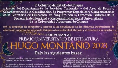 Convocatoria: Premio universitario de literatura Hugo Montaño 2023