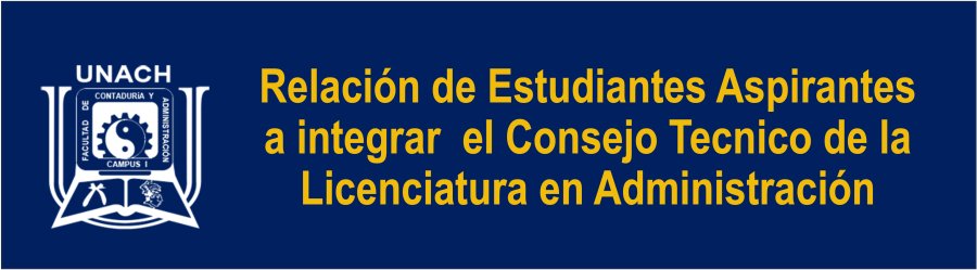 Relación de estudiantes aspirantes a integrar  el Consejo Tecnico de la Licenciatura en Administración